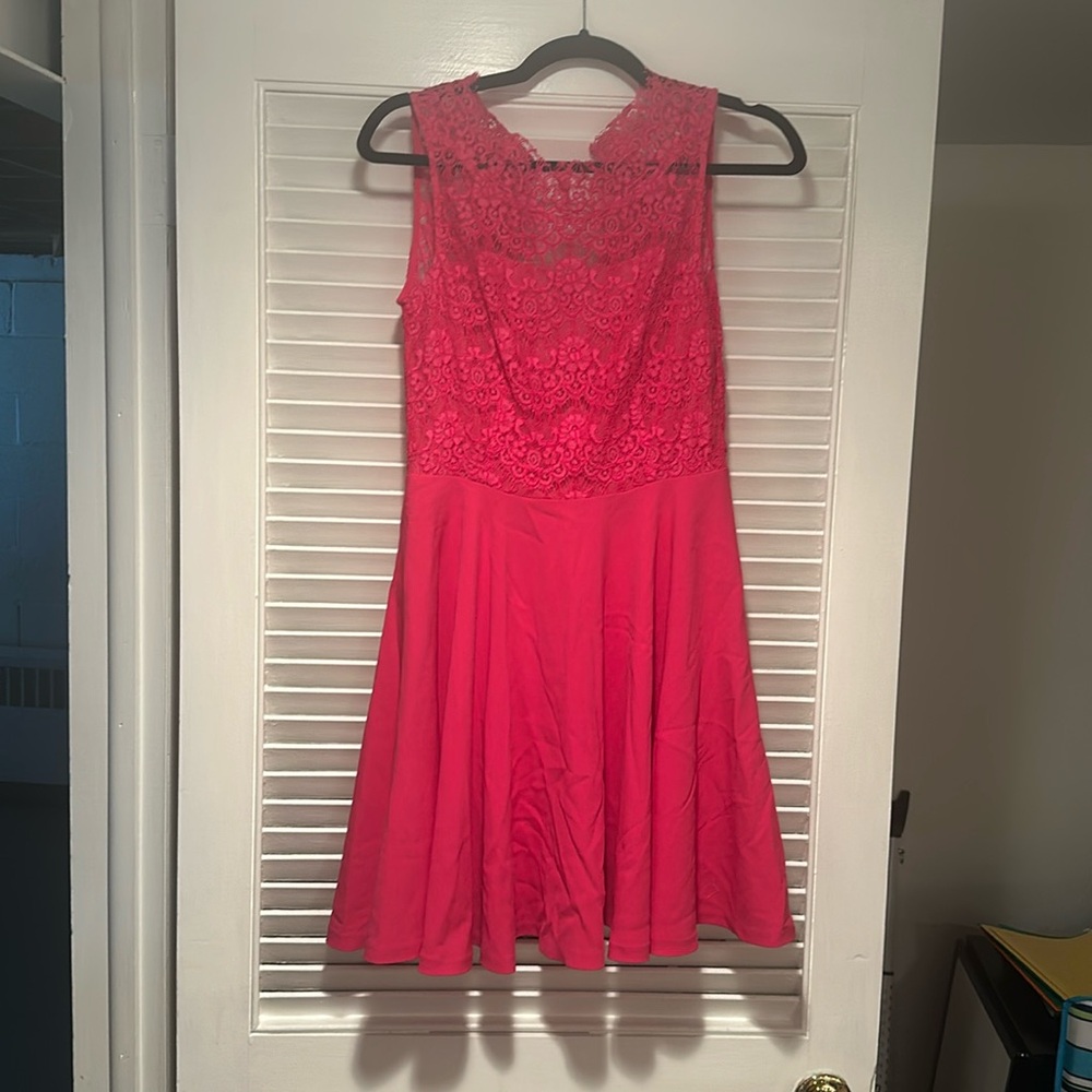 Claudie Pierlot A Line pink lace dress